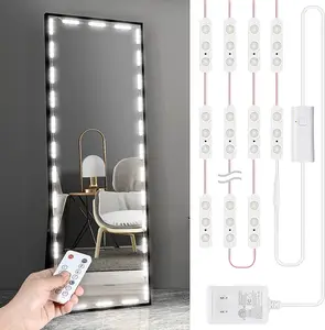 LED Vanity Mirror Lights with RF Remote, Dimmable Hollywood Style 13Ft(4M), Bathroom Waterproof, for Full Body Mirror, Makeup Mirror, Vanity Mirror, Bathroom Mirror(Mirror Not Include)