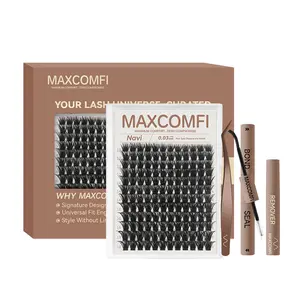 MaxComfi Navi False Eyelashes - Fluffy Lash Clusters, Lash Extensions, Voluminous, Long-Lasting, Waterproof, Super Soft, Thin Band MagicSoft, Beginner-Friendly, DIY Natural Daily Wear Makeup Cosmetic