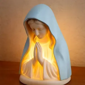 Praying Women Statue Night Light, Ambient Night Lights, Decorative LED Prayer Lamp, Resin Craft Ornament, Desktop & Home Decor, Spiritual Gift Idea, Ambient Decor Lighting, Led Decoration Lamp