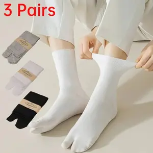 Fashion Japanese Style Tabi Toe Socks for Men Women Summer Fiber Two Finger Socks Kimono Flip Flop Sandal Split Tabi Toe Sock