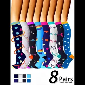 NewUnisex's Colorful Compression Socks, Sports Socks for Running, Nurses, Pregnant Women, Sports Socks for Improving Blood Circulation, Breathable Compression Socks