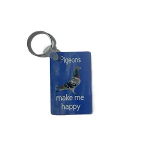 Pigeons make me happy keychain