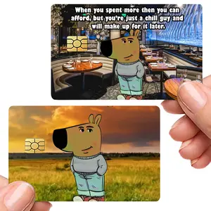 Chill Guy Custom Credit Card Cover Pop Culture Vinyl Skin Stickers funny sticker meme sticker