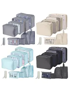 9pcs/set Packing Cubes for Suitcases Travel Luggage Packing Organizers, Travel Essentials Luggage Organizer for Travel Accessories Shoe Bag Tioletry Bag Laundry Bag