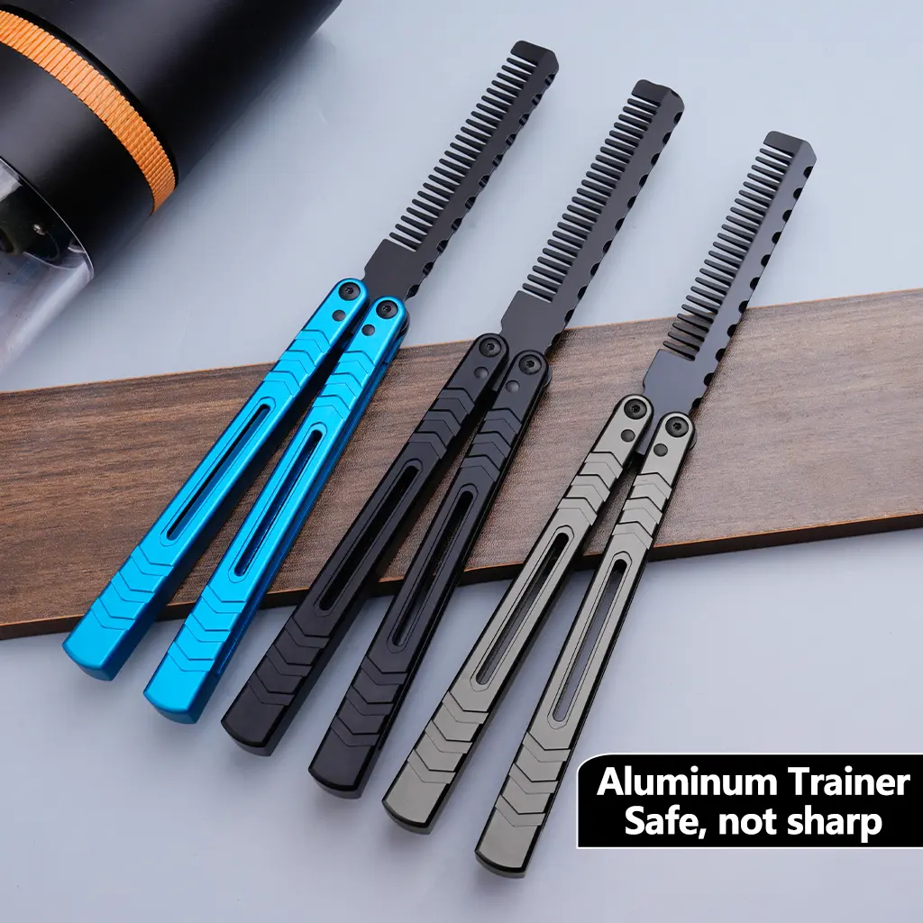 TGZUO Flipping Fidget Slider Folding Knife Comb Not Sharp, Safe Stress Reliever, Suitable for Hobby Collectors