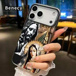 Phone Case for iPhone 17 16 15 14 Pro Max 13 12 11 XR XS Plus Air E Holy Trinity Pattern Shockproof Silicone PC Back Protective Smartphone Cover Cellphone Protective