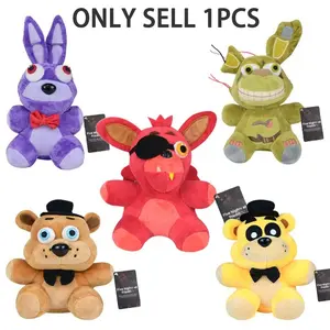 FNAF hemp-colored cloth toy, matching collection, FNAF hair-cloth toy, male and female children's edition, ten thousand editions, birthday gift, 7 English size (golden hemp-colored cloth toy), Cute Animal Design, Soft Stuffed Animals