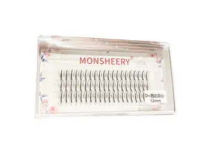 Barbie Sandwich Fairy Hair Segmented Eyelashes #8-12mm 1Box 60 Clusters with Free Glue & Tweezers - Makeup, Cosmetic