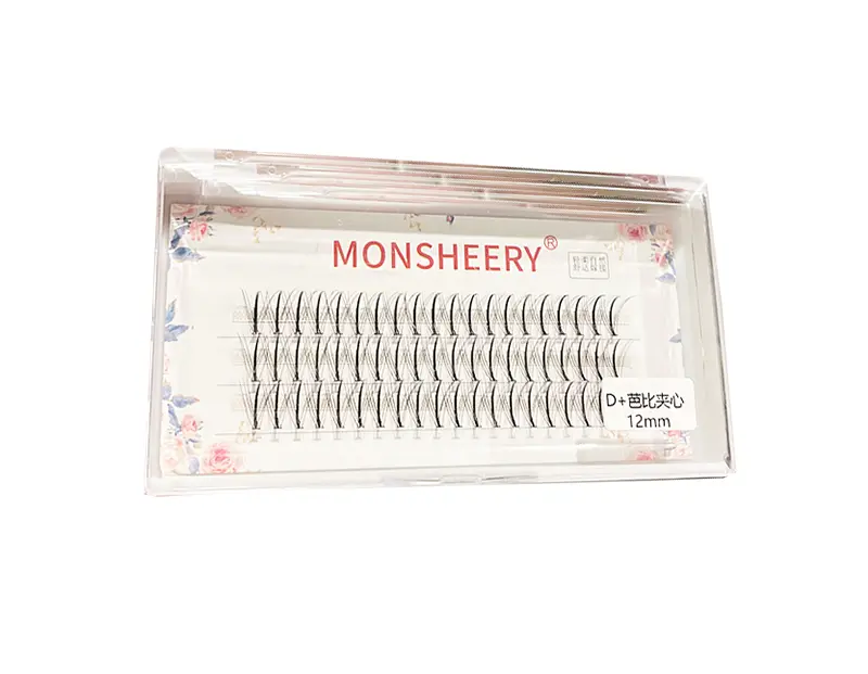 Barbie Sandwich Fairy Hair Segmented Eyelashes #8-12mm 1Box 60 Clusters with Free Glue & Tweezers - Makeup, Cosmetic
