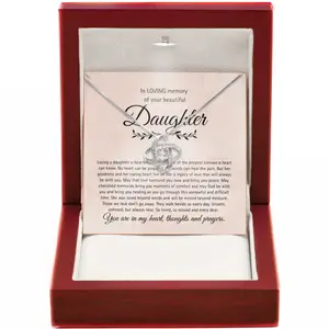 Angel Wing Sympathy Jewelry Forever Loved Memorial Necklace Healing Grief Support for Parents Loss of Daughter