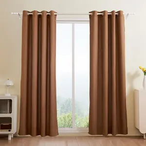 VEVOR Natural Linen Curtains - 52x84 in 2-Panel Grommet Set, Thick Flax-Textured Light Filtering Home Decoration Home Textile Drapes, Privacy Burlap for Living Room, Bedroom, Home Decoration Curtain
