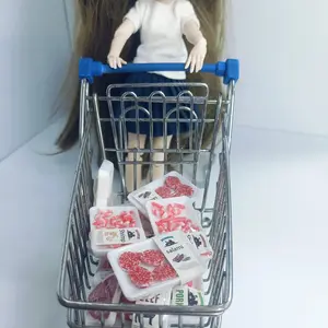 New 1box 1/12 Dollhouse Scale Miniature Food Simulation, Beefsteak Salmon Bacon Chicken Beef Roll, Clay Food Accessories for Blyth Ob24 Ob11