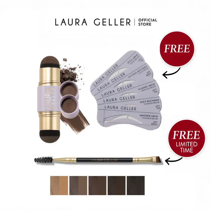 [NEW] Laura Geller Root Touch-Up for Hair & Brows + FREE Brow Stencil and Brush