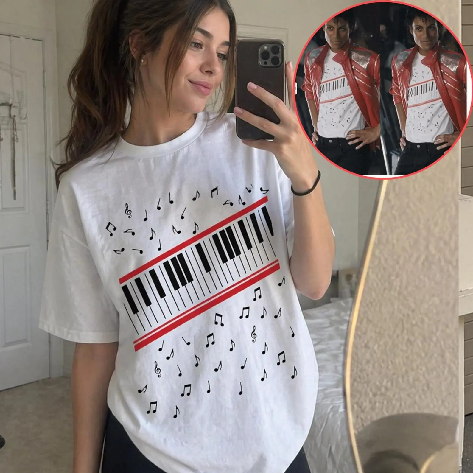 Michael Jackson Beat It Piano Keys T Shirt, King of Pop Music Tee, Beat It merch 2026 Shirt, Michael Fan Gift MJ Fan Outfit Gift Ideas Menswear