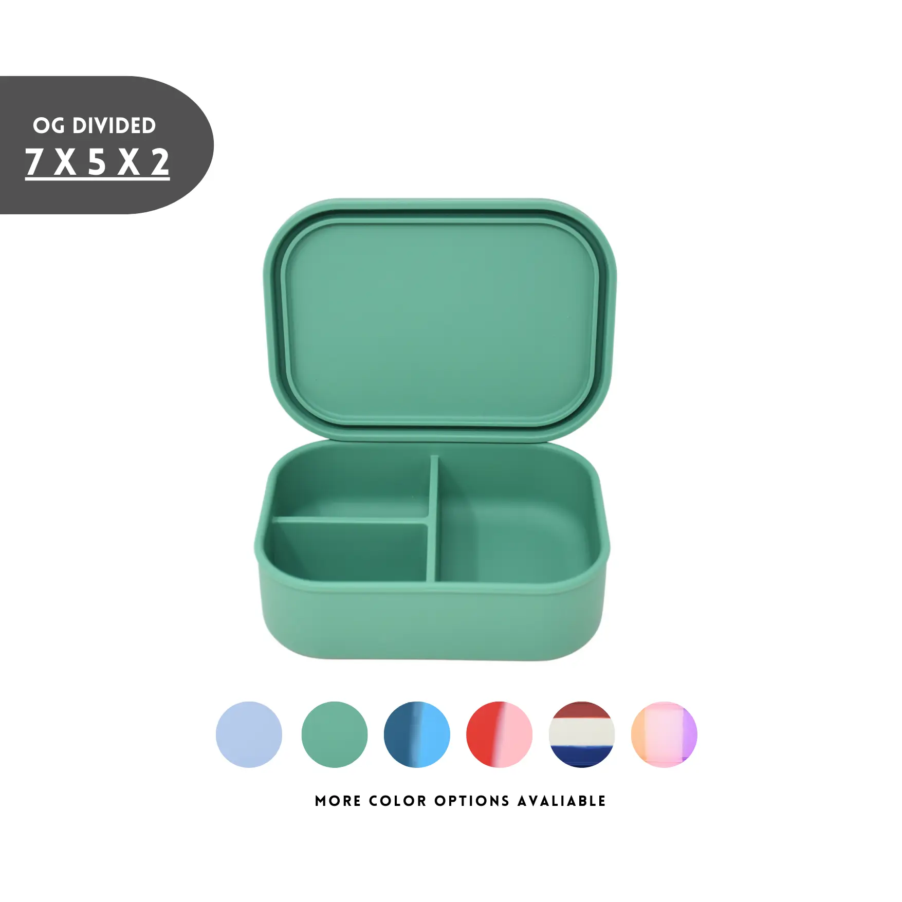 The Dearest Grey Reusable Oven Safe Silicone Lunch Box With 3 Compartments (B)