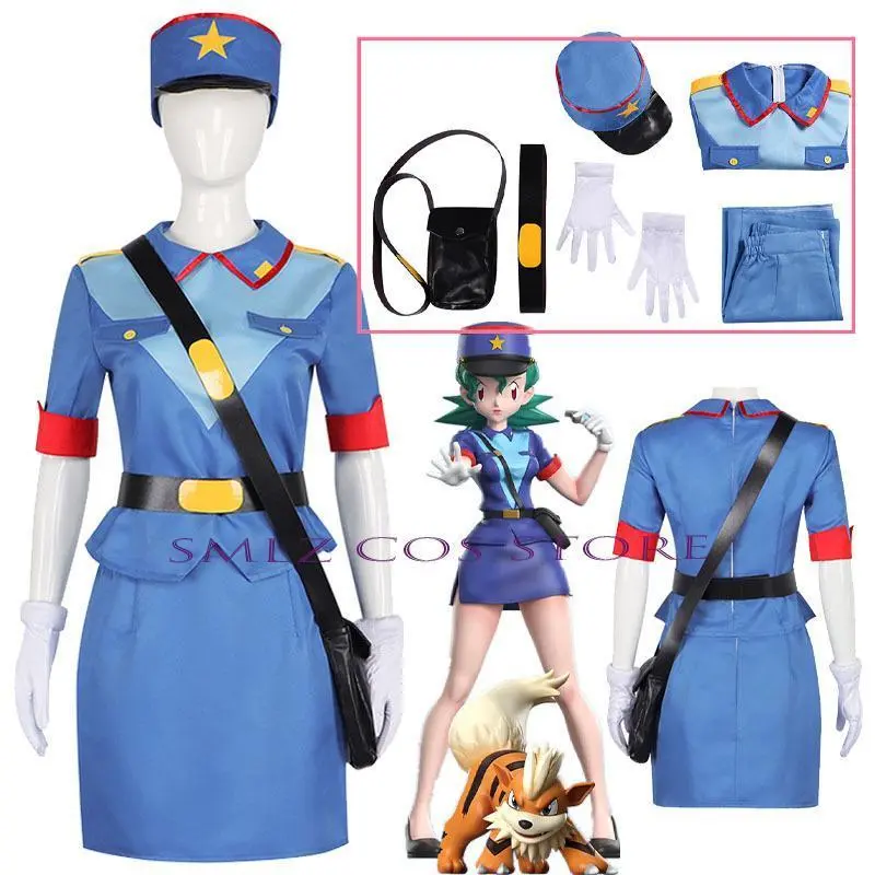 Anime Officer Jenny Cosplay Costume Party Play police Miss Jenny Uniform Dress Hat Bag Outfir Set for Woman Girl  Clothes