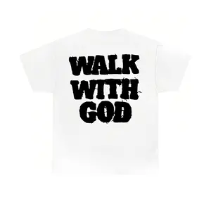 Christian Walk With God Tshirt, Casual Cotton, Trendy T-Shirts for Men & Women, Casual Shortsleeve Streetwear, Menswear Top