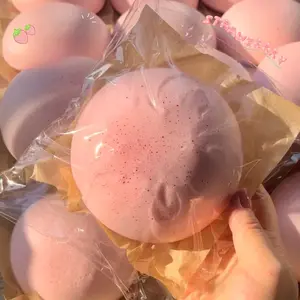 Pink Sticky Sugar Squishy Bun Stress Relief Satisfying Dual-Texture Slow-Rise Bakery-Fresh Scented Toy adult fidget Sensory Play Food Squishies