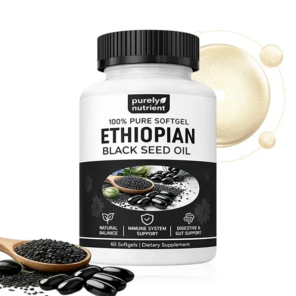 Ethiopian Black Seed Oil Capsules 4.64% Thymoquinone 60 Count Ethiopian Black Seed Oil Capsules 4.64% Thymoquinone 60 Count
