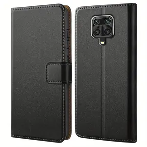 Mobile Phone Case For Xiaomi Redmi Note 9S / Redmi Note 9 Pro / Redmi Note 9 Pro Max, With Kickstand PU Leather Card Slot Black Wallet Flip Protective Phone Case Cover