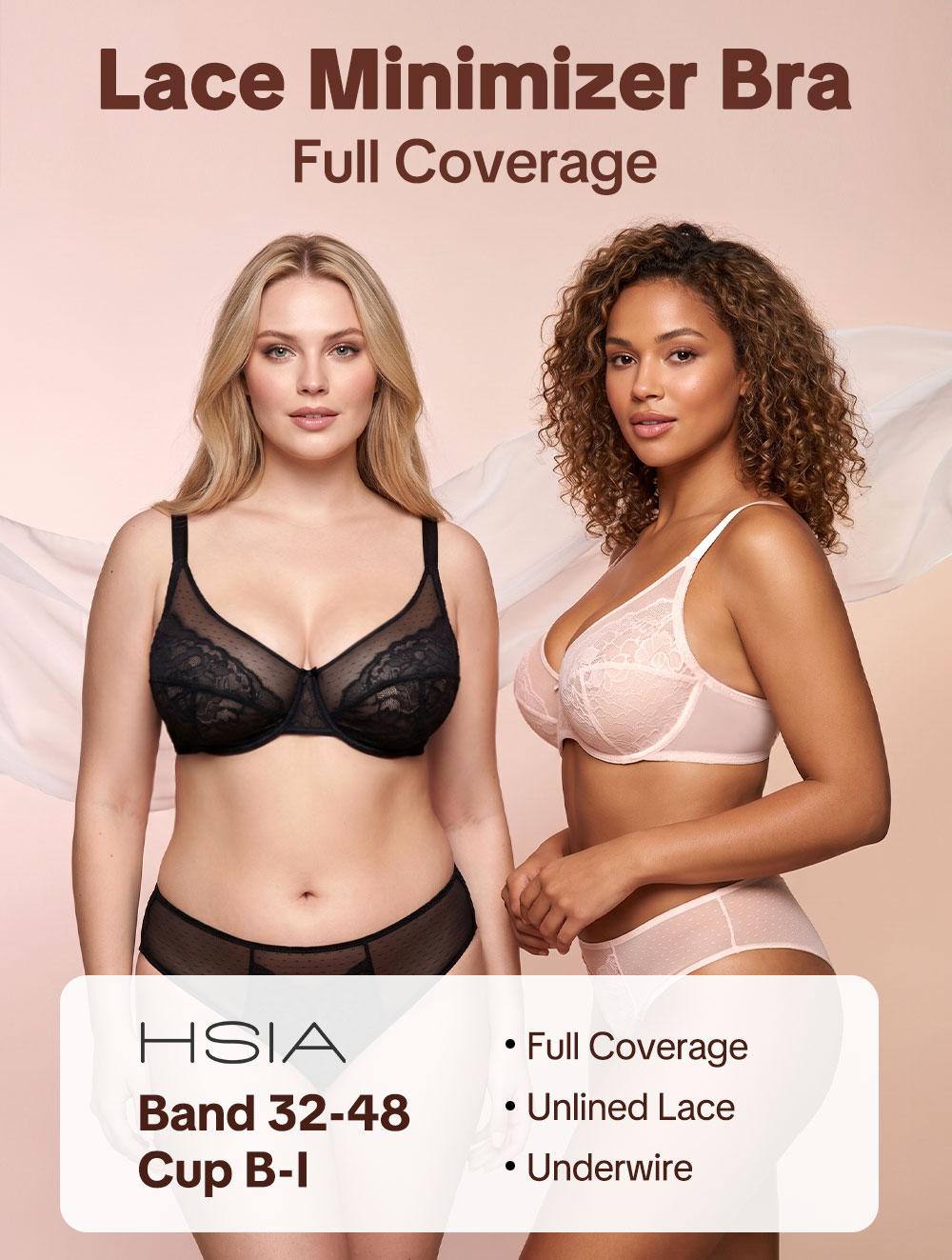 HSIA Enchante Floral Lace Underwire Unlined Unpadded Non-Padded Minimizer Plus Size Full Coverage Bra HSIA Enchante Floral Lace Underwire Unlined Unpadded Non-Padded Minimizer Plus Size Full Coverage Bra