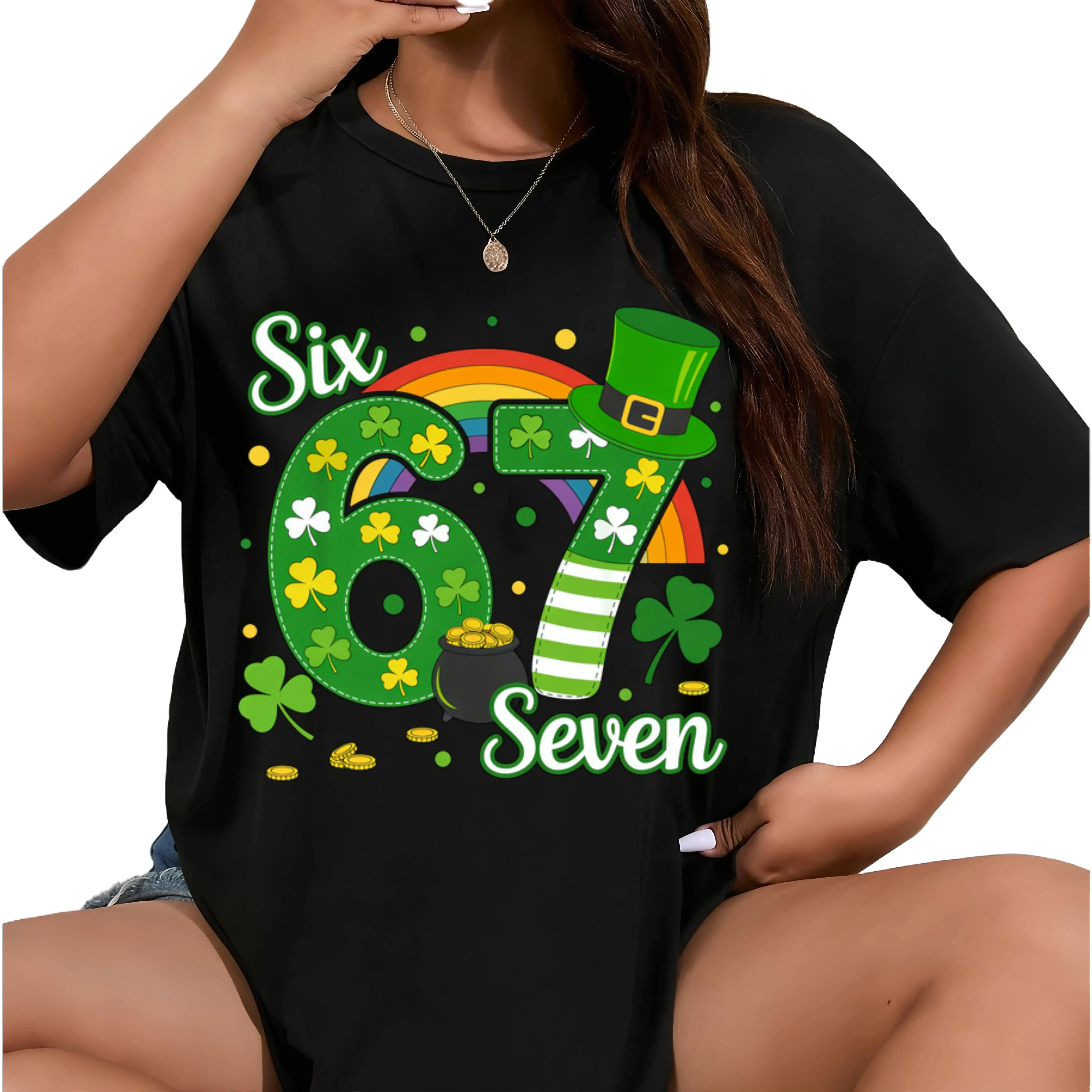 Youth Casual Cotton Sports Top - Leprechaun St. Patrick’s Day 6-7 Meme Funny Tee, Breathable Sports & Outdoor Clothing