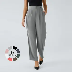 Halara Flex High Waisted Zipper Pocket Shirred Straight Leg Work Pants