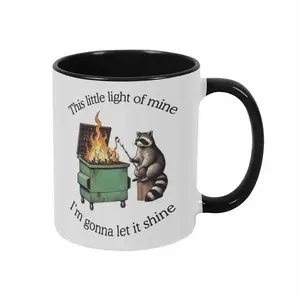 Raccoon Dumpster Fire Mug 11oz Funny This Little Light of Mine Quote Print Premium Ceramic Dishwasher Safe Perfect for Office Home Campfire Nights Gift for Friends Coffee Lovers Humor Decor summerwins