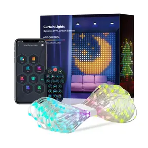MIMIRGB Smart Curtain Lights 9.8 x 9.8ft LED RGB Color Changing 400 LEDs with APP Programmable Dync DIY Music Sync Waterproof for Bedroom Party Customizable Control Beads Teardrop Rhythm Safety