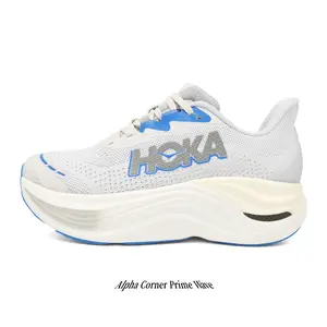 White & Blue Running Shoes – Breathable Mesh Lightweight Sneakers with Thick Cushioned Sole for Men & Women, Shock-Absorbing Road & Daily Trainers for Walking & Gym