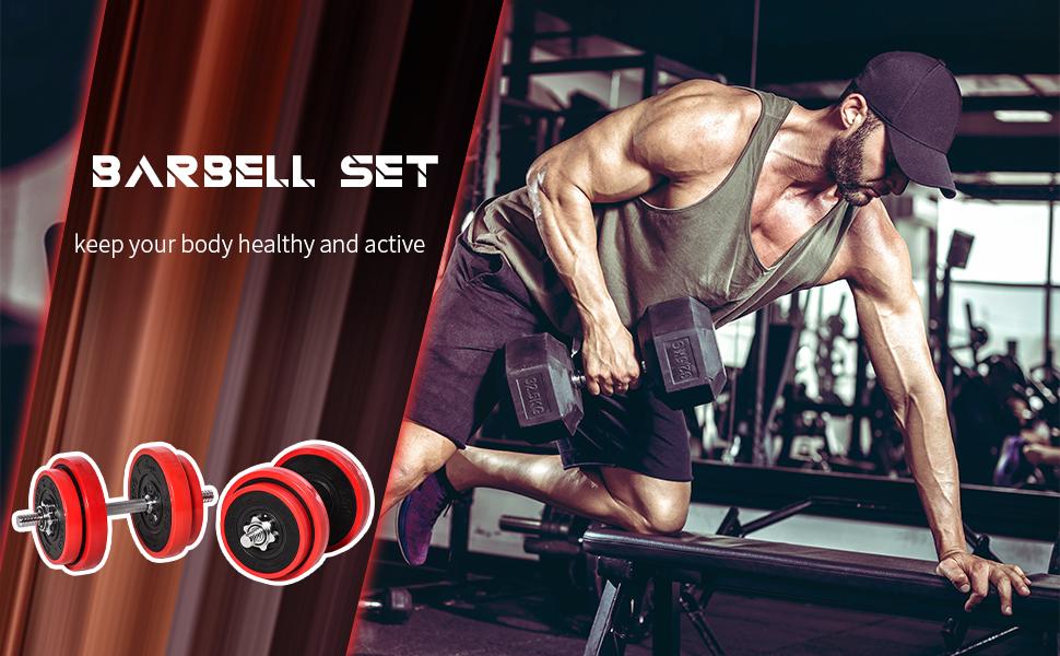 Soozier Adjustable Dumbbell Set, 44/66 lbs Convertible to Barbell Weight Set for Home Gym Women and Men Weight Lifting Training