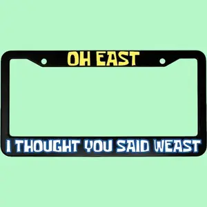 Oh East, I Thought You Said Weast Funny Cartoon Aluminum Car License Plate Frame – FASTSHIPPING