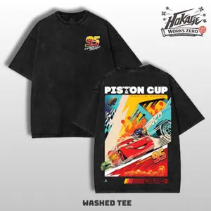 Retro Cars Movie T-Shirt Retro Mcqueen and Mater Vintage Oversized Tee – Y2K Unisex Acid Wash Two Side Graphic TankTop, Top Trendy Streetwear Gym Shirt For Movie Game Fans