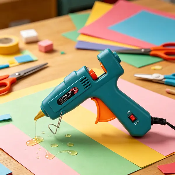 Professional Dual-Temperature Thermal Hot Melt Glue Gun Full Kit - Adjustable Temp, Fast-Heating, No-Drip Industrial Tool with 30 High-Viscosity Sticks, Power Cord, Black Storage Bag, Copper & Plastic Components for School Projects, Wood/Fabric Work
