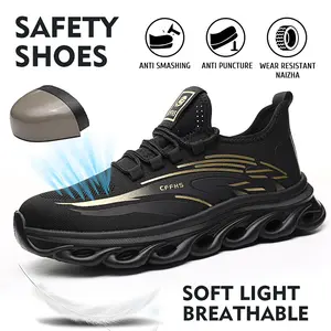 Men's Steel - Toe Sports Non - Slip Work Shoes, Breathable Mesh Material, with Anti - Smashing, Anti - Piercing, Shock - Absorbing, Wear - Resistant, Soft & Light Properties. Footwear, Father's Day Gift.