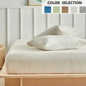 Soft Polar Fleece Bed Sheet Set, King Queen Size, Wrinkle Resistant, Includes 1 Flat Sheet & 2 Pillowcases