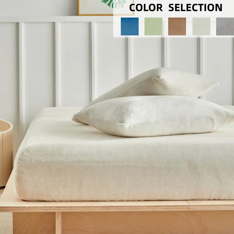 Soft Polar Fleece Bed Sheet Set, King Queen Size, Wrinkle Resistant, Includes 1 Flat Sheet & 2 Pillowcases