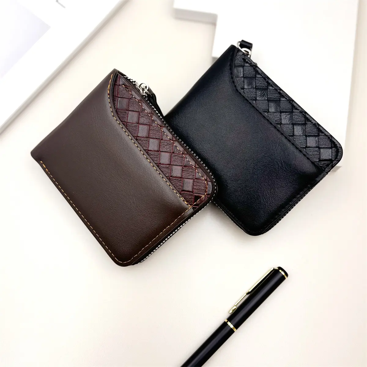 Hot-selling men's ins-style zipper wallet, short style, trendy youth bag, in stock