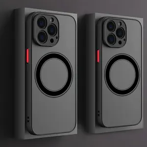 Magnetic Wireless Charging Armor Phone Case, Shockproof Protector, Shockproof PC Camera Protective Hard Cover, Phone Accessories Compatible with iPhone 11 12 13 14 15 16 17Air/17 , Casing