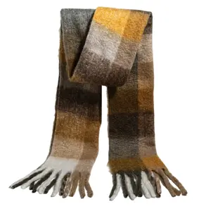Quzmar 2025 100% Polyester Long and Warm Scarf with Plaid Design and Fringe Detail for Winter Fashion, Gifts for Girlfriend, Daughter and Moms