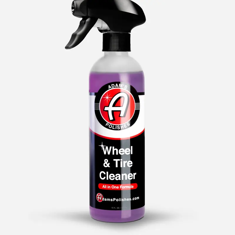 Adam's All-In-1 Wheel & Tire Wash - High Sudsing Foam Formula, 2:1 Alkaline Concentrated Solvents, Non-Acid, Ceramic-Safe, Chrome-Safe, Citrus Scent, Lifts Old Dressings, Removes Contamination & Buildup, Engine Bay Usable Wheel Cleaning Solution