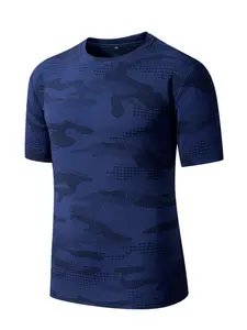 Men's Camouflage Quick-Dry Breathable Short Sleeve T-Shirt, Summer Fitness Sport Casual Loose Round Neck Top, Comfortable Athletic Wear, Gym Tees