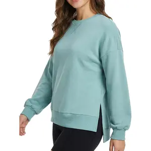 Crewneck Sweatshirt for Women Long Sleeve Sweatshirt Drop slit sweatshirt