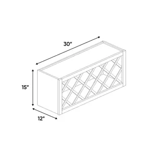 Slim Shaker White - 30 Inch Wine Rack Wall Cabinet - 30" Width x 15" Height x 12" Depth