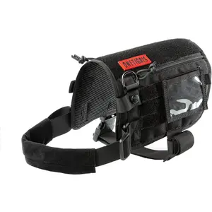 Service Dog Harness, Large Dog Harness Removable Neck Strap Compatible with Assistance Harness & Handle (Black, Short Version) OneTigris