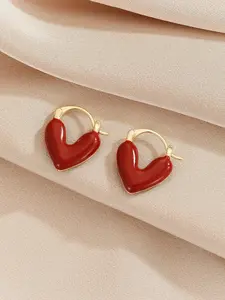 Cute Enamel Heart Design Dangle Earrings (1 Pair) Heart Shaped Earrings, Temperament Jewelry for Women, Daily Clothing Decor, Luxury All-match & Exquisite Jewelry for Birthday Gift