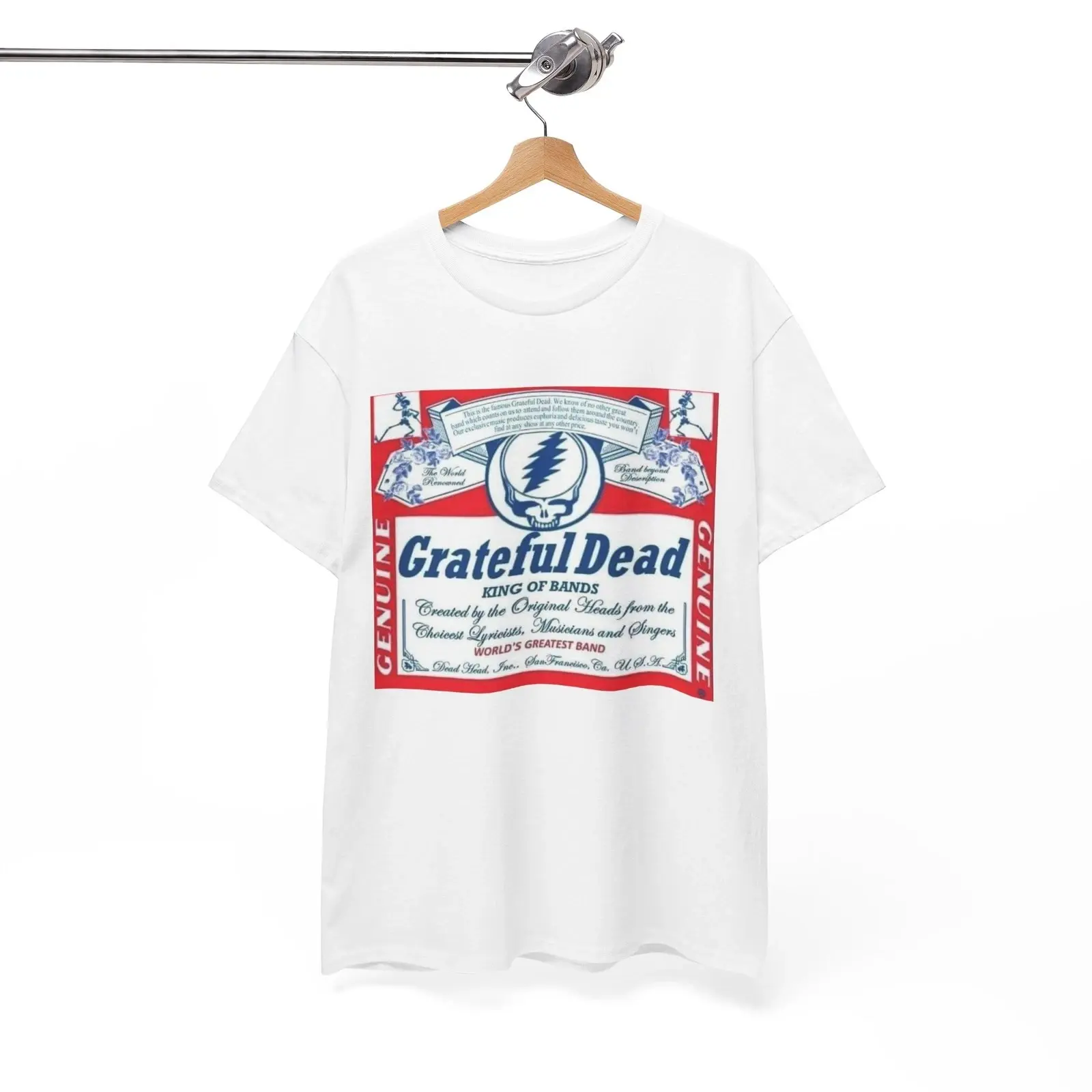 Grateful Dead Graphic T Shirt Vintage Beer Poster Jerry Garcia Heavy Cotton Tee, Graphic tees, Streetwear, Men gifts, Short sleeve, cotton, Menswear