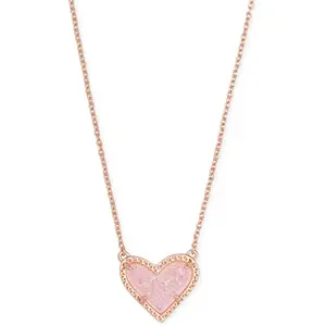 Kendra Scott Ari Heart Adjustable Length Pendant Necklace for Women, Fashion Jewelry