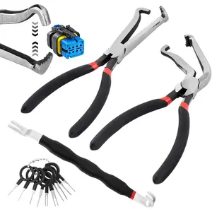 Electrical Disconnect Pliers 37960/37980,Electrical Connector Separator 13120,Automotive Terminal Release Tool Connector Plier Kit,with 8 Pin Extractors,for  Injector,Sensor&Wiring Harness Repair