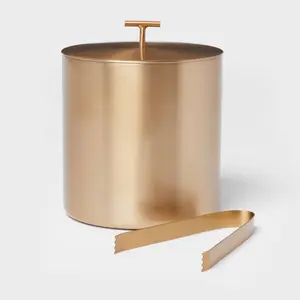 Threshold Stainless Steel Ice Bucket Gold Metal with Tongs